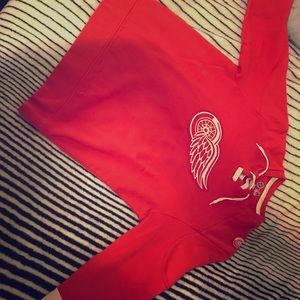 Majestic Red Wing Pull Over W/ Laces